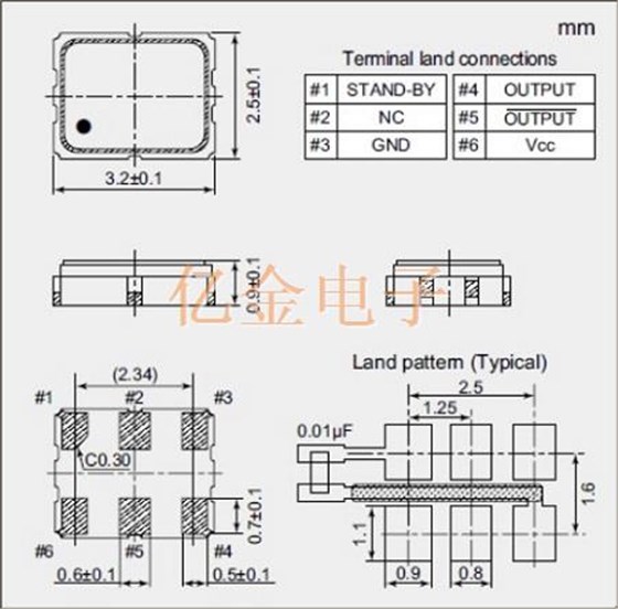 一款具有差分輸出信號的普通石英振蕩器NP3225SBB