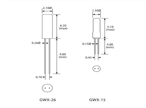 golledge晶振,圓柱晶振,GWX-26晶振,GDX-1晶振