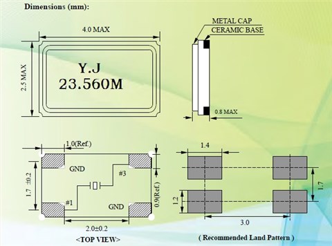 石英晶振,貼片晶振,YJ-4025mm晶振