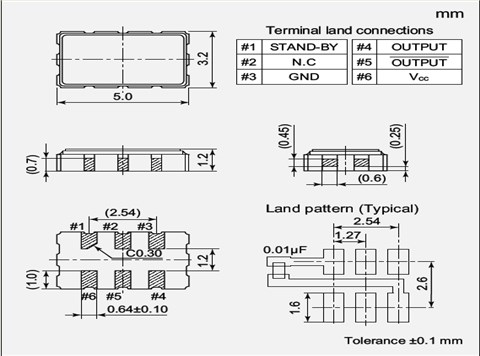 低相位抖動差分NP5032SA-100MHZ-NSC5400B晶振,日本進口NDK6G路由器晶振