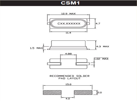 Cardinal卡迪納爾CSM1晶振,CSM1Z-A0B2C3-50-16.000312D18石英晶振