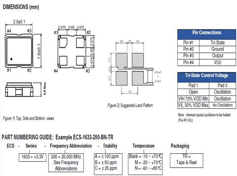 ECS-1633-270-BN-TR|ECS|27M|3.3V|50PPM|2016