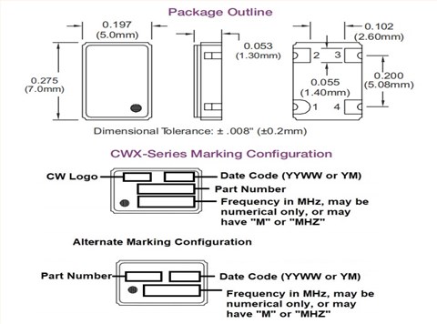 CWX823-012.288M,7050mm,ConnorWinfield,高穩定性晶振,12.288MHz