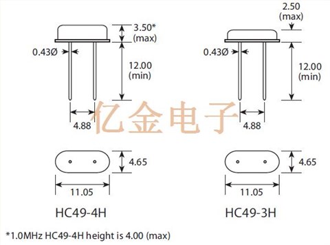 HC49/4H-24.000MHz,Golledge無源晶振,英國進口晶振,HC49/4H晶體,49S插件晶振